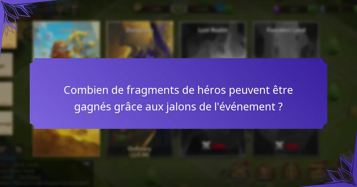 Combien de fragments de héros peuvent être gagnés grâce aux jalons de l'événement ?
