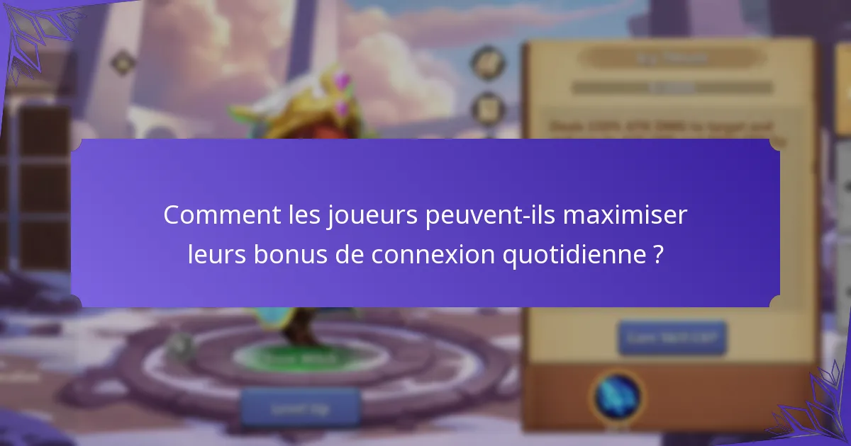 Comment les joueurs peuvent-ils participer aux événements de connexion quotidienne ?