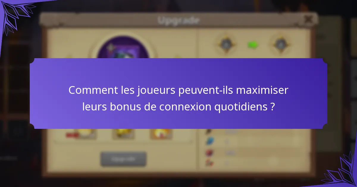 Quelles récompenses les joueurs peuvent-ils gagner grâce aux bonus de connexion quotidiens ?