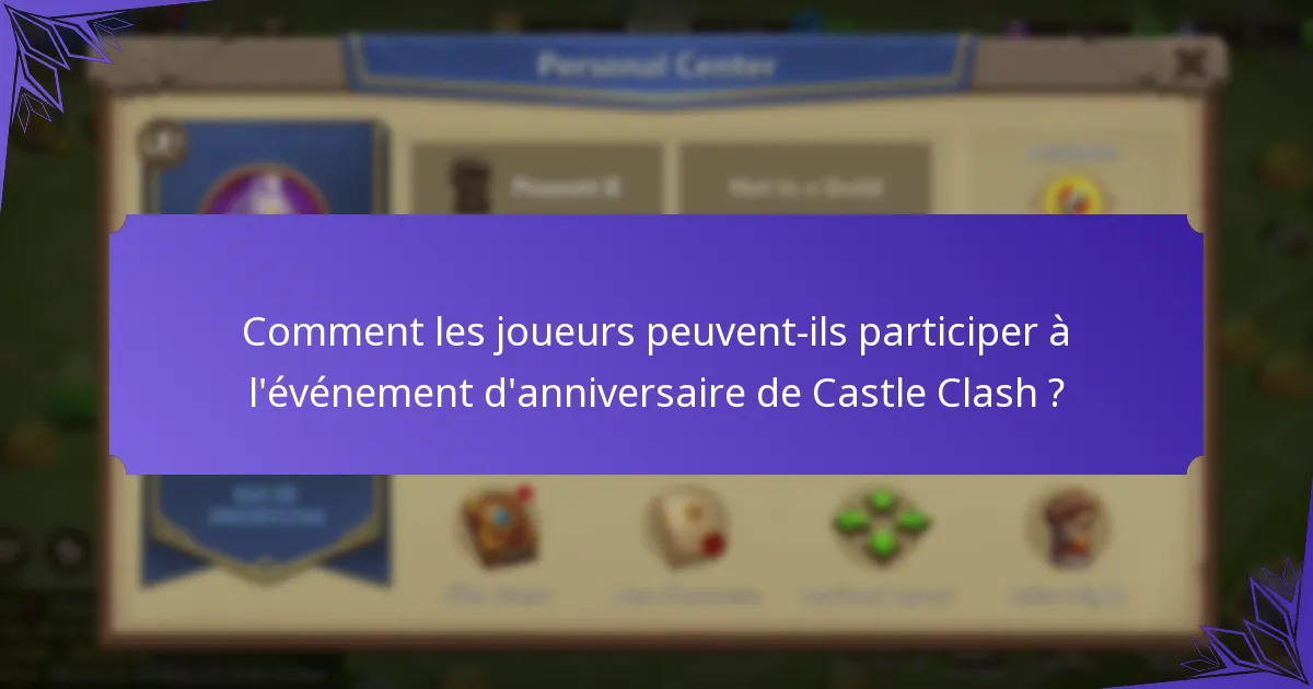 Quels sont les prix par jalon pour l'événement d'anniversaire de Castle Clash ?