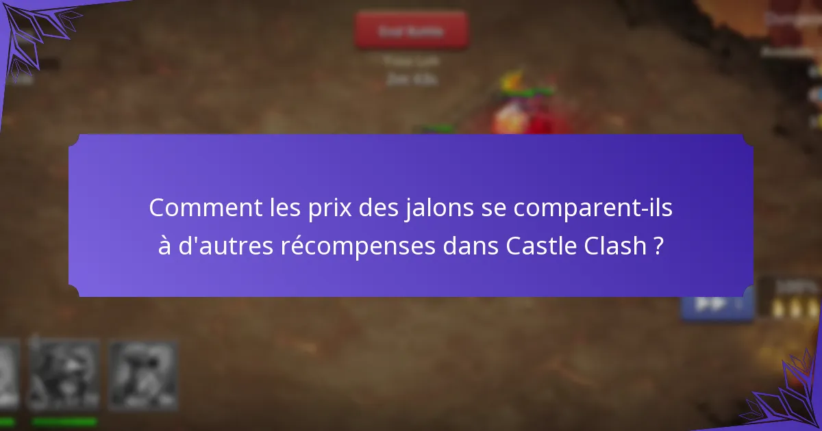 Quels objets peuvent être obtenus comme récompenses de jalons ?