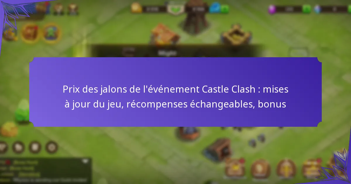 Prix des jalons de l’événement Castle Clash : mises à jour du jeu, récompenses échangeables, bonus