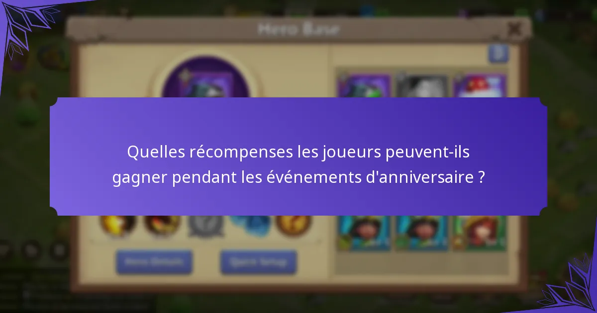Comment les joueurs peuvent-ils participer aux événements d'anniversaire ?